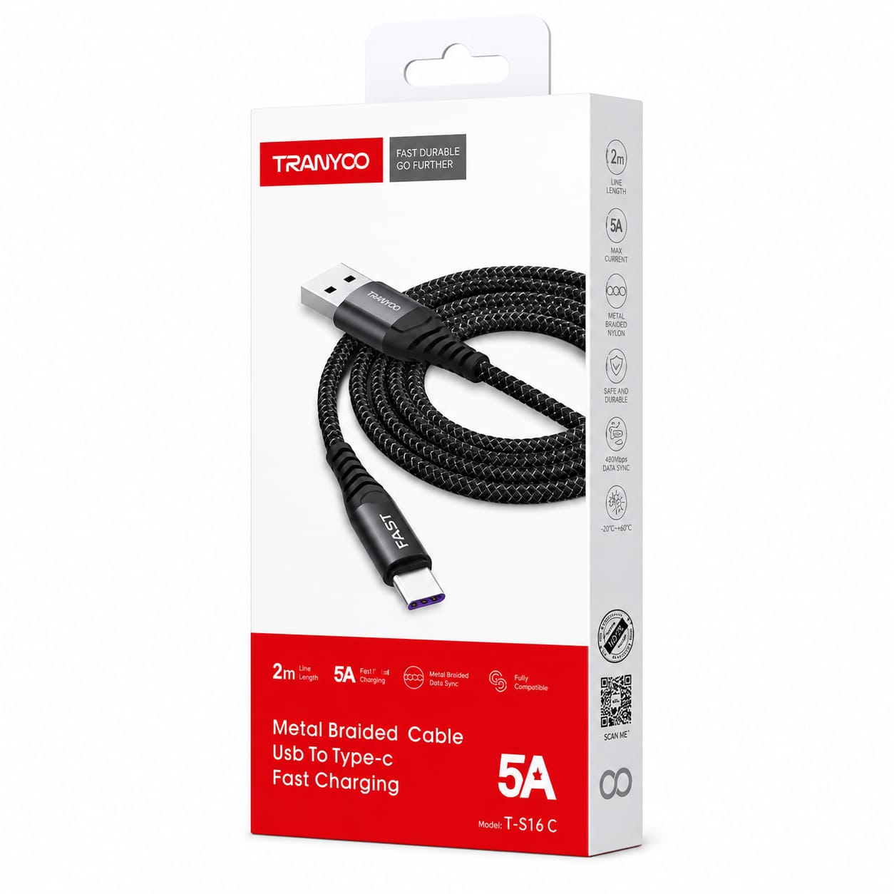 كابل Tranyoo T-S16C USB إلى Type-C
