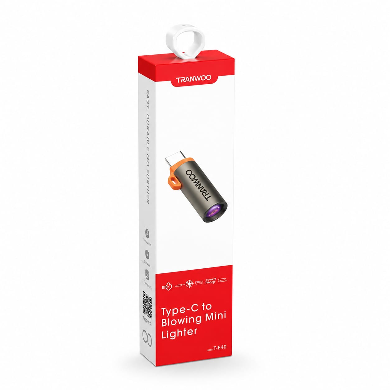 ولاعة صغيرة قابلة لإعادة الشحن من "Tranyoo" (طراز T-E40)