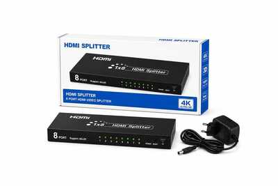 موزع فيديو HDMI من طراز SM4K108 ذو 8 منافذ