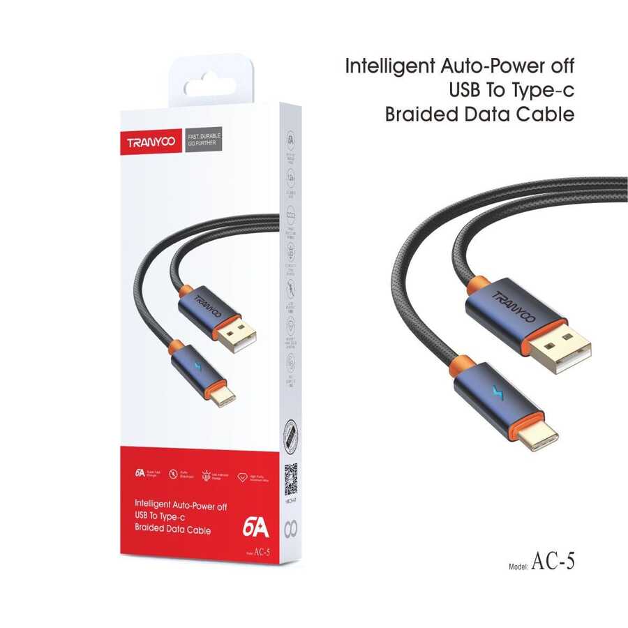 سلك Tranyoo AC-5 USB إلى Type-C (6A)