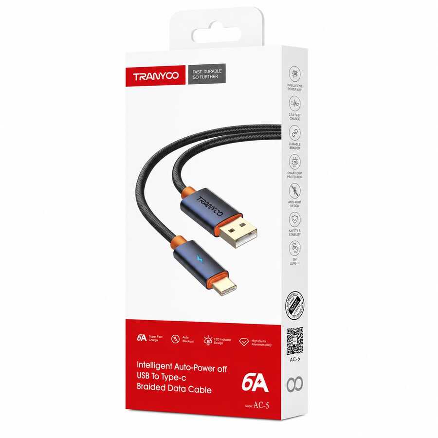 سلك Tranyoo AC-5 USB إلى Type-C (6A)
