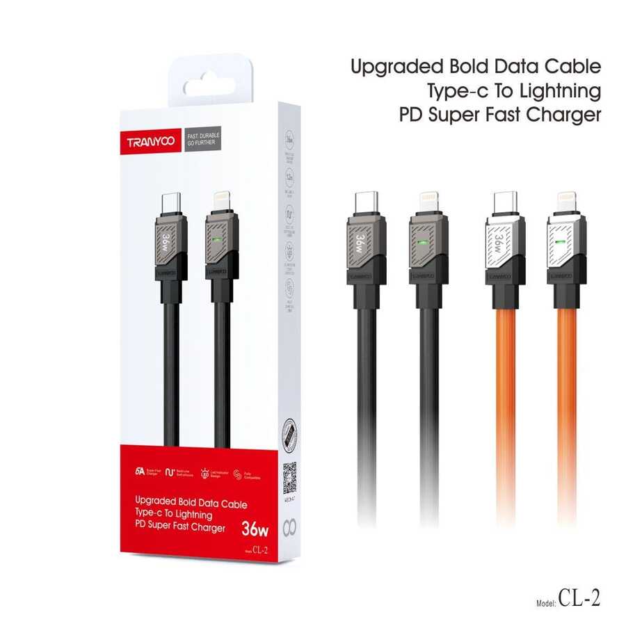 كابل Tranyoo CL-2 Type-C إلى Lightning (36W)