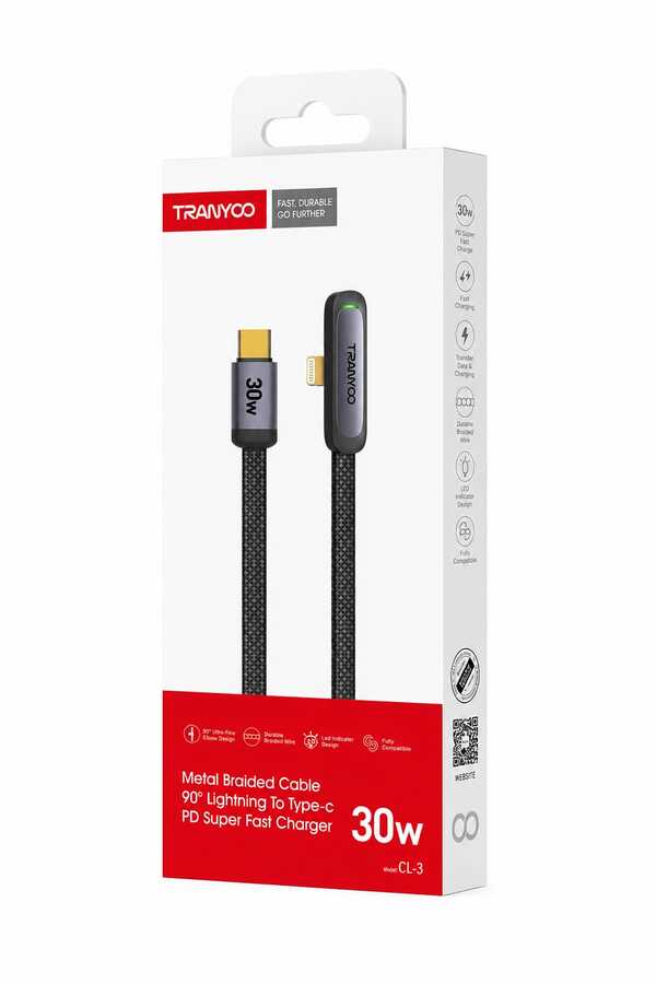 كابل Tranyoo CL-3 Lightning to Type-C (30W)